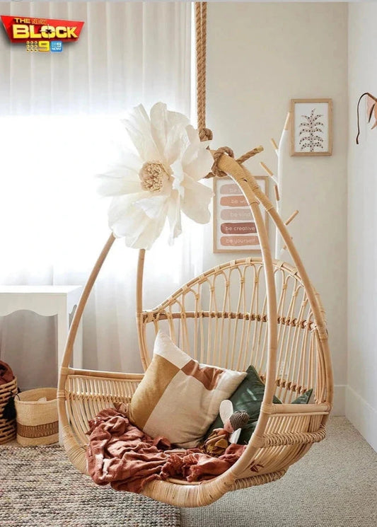 Lorne Rattan Hanging Chair - (Pre-Order) Blacksalt