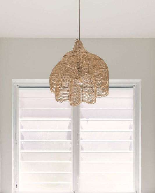 Lotus Natural Rattan Pendant Blacksalt