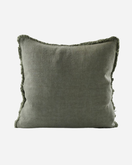 Luca Boho Linen Cushion - Khaki | With Feather Insert Eadie Lifestyle