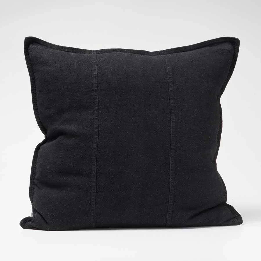 Luca Linen Cushion - Black | With Feather Insert Sun Republic