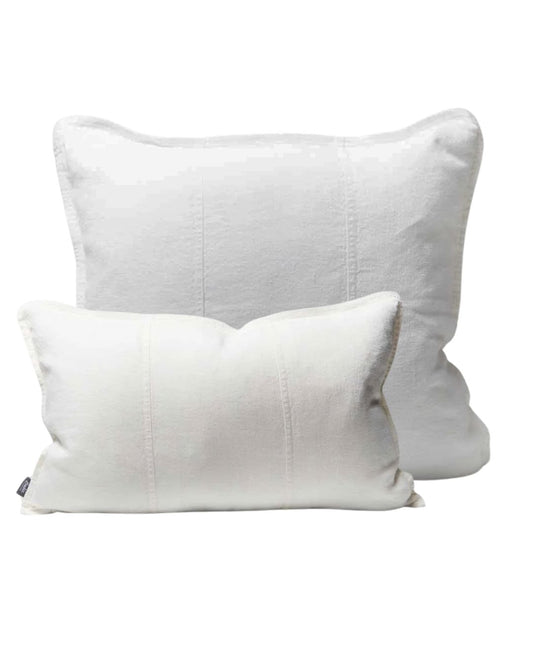 Two white pillows on a white background