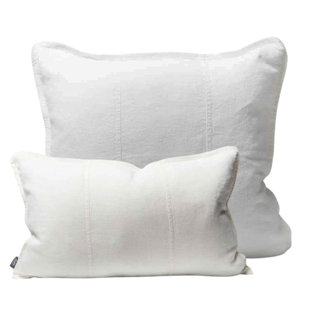 Two white pillows on a white background