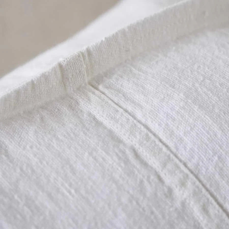 Close-up of white fabric with textured pattern