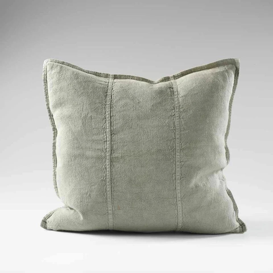 Luca Linen Cushion - Pistachio | With Feather Insert Sun Republic