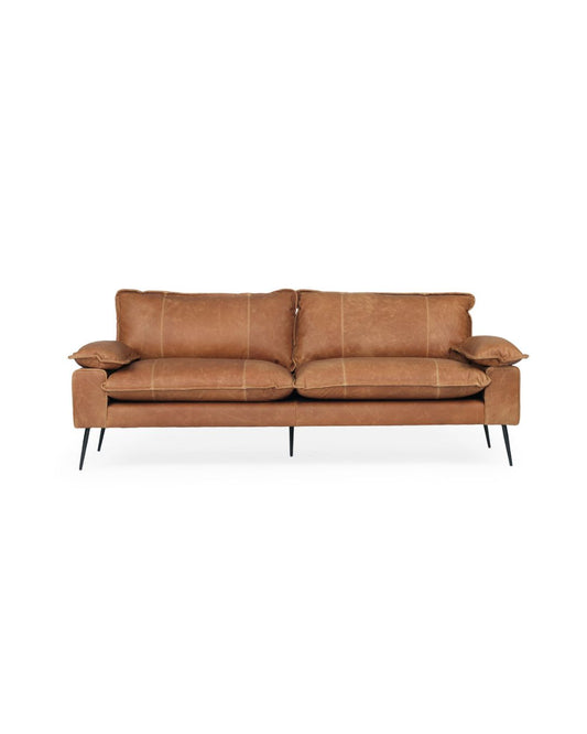 Luna Leather Three Seater Sofa Sun Republic