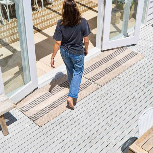 Macintosh Natural with Stripe Indoor/Outdoor Floor Mat Zebra