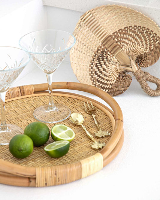 Natural Palm Leaf Hand Fan - 3 Colours Sun Republic