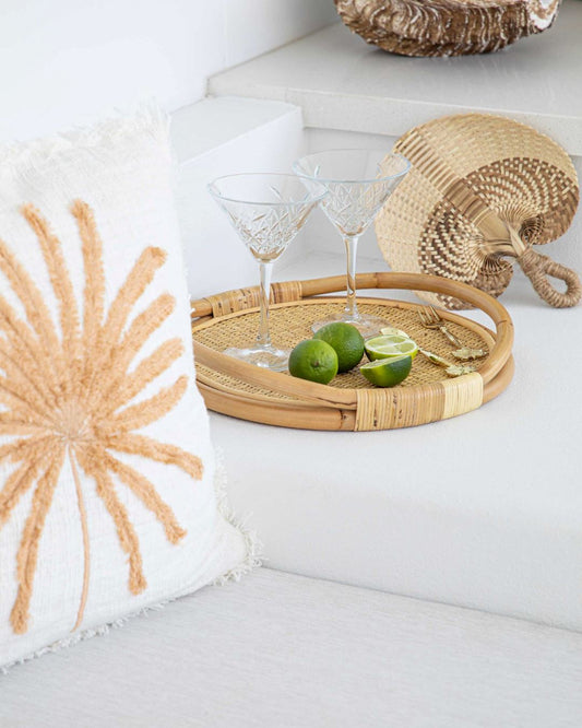 Natural Palm Leaf Hand Fan - 3 Colours Sun Republic