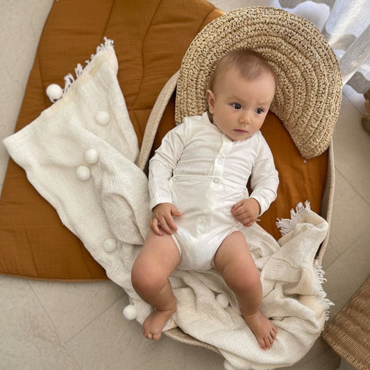 Natural Raffia Cushion - Moon 35cm Sun Republic