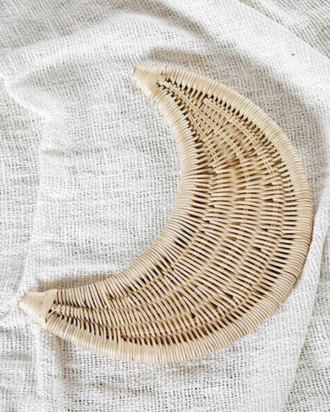 Natural Woven Rattan Moon Nursery Wall Hanging Sun Republic