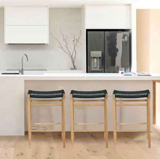 Noosa Counter/Bar Saddle Stool - Black (Indoor/Outdoor) Sun Republic