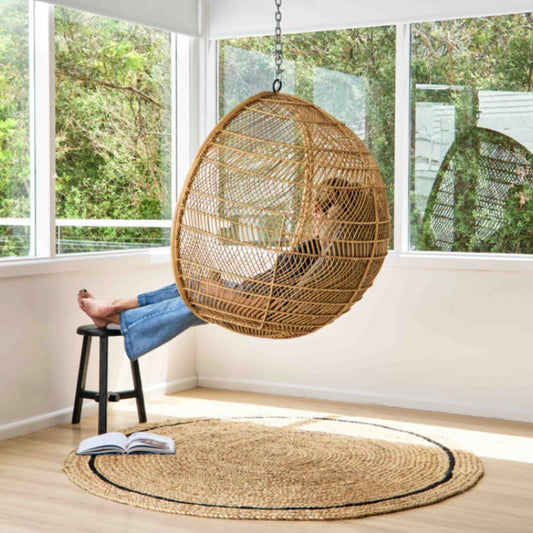 Organic Jute Round Rug | Natural & Heritage Black Zebra Home