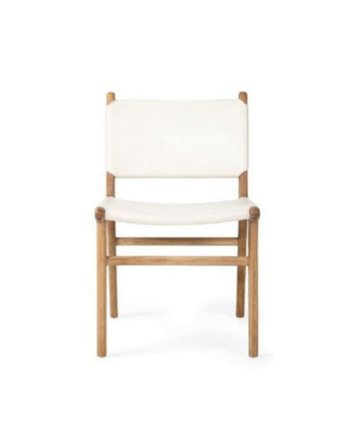 Otis Dining Chair Leather & Teak - White Sun Republic