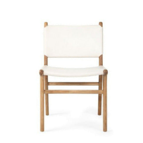 Otis Dining Chair Leather & Teak - White Sun Republic