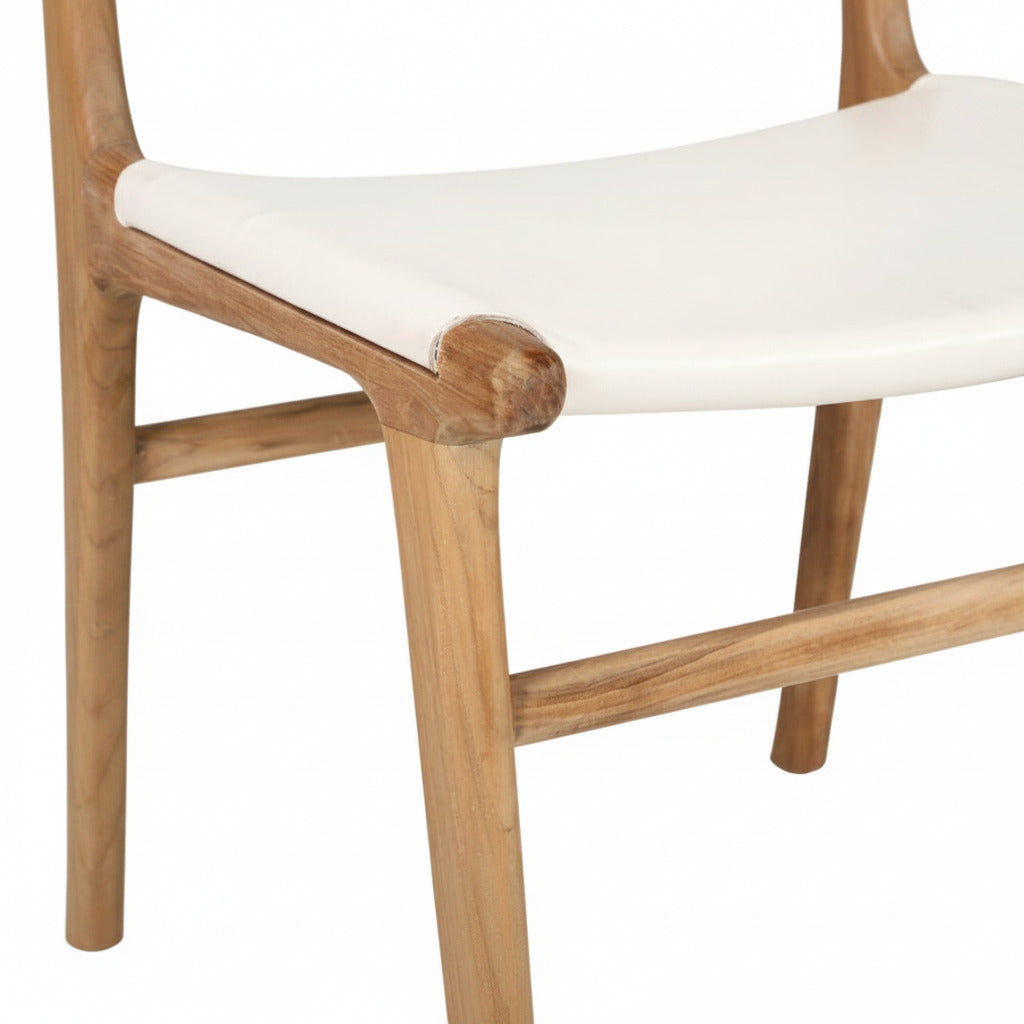 Otis Dining Chair Leather & Teak - White Sun Republic