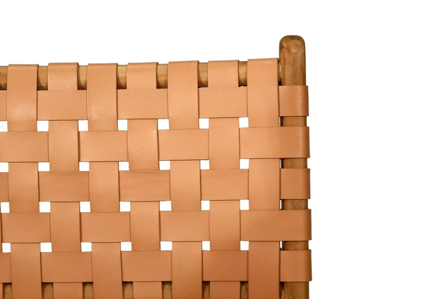 Otis Dining Chair Woven Leather & Teak - Nude (Natural) Sun Republic