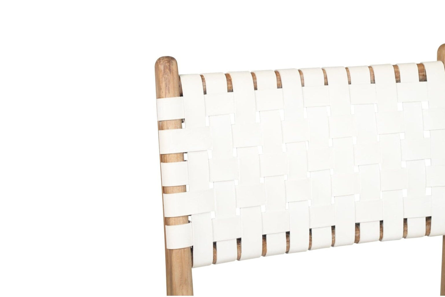 Otis Dining Chair Woven Leather & Teak - White Sun Republic