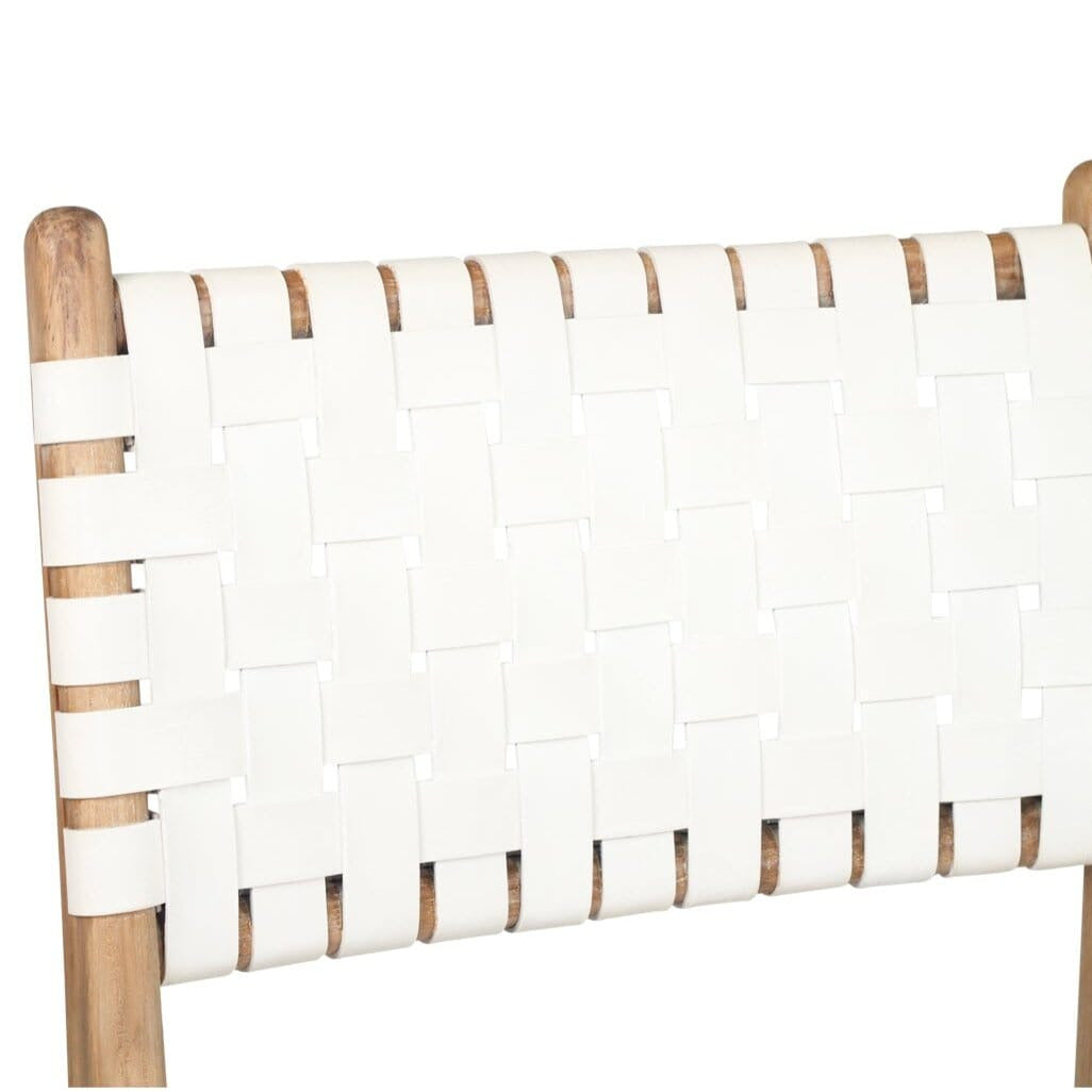 Otis Dining Chair Woven Leather & Teak - White Sun Republic