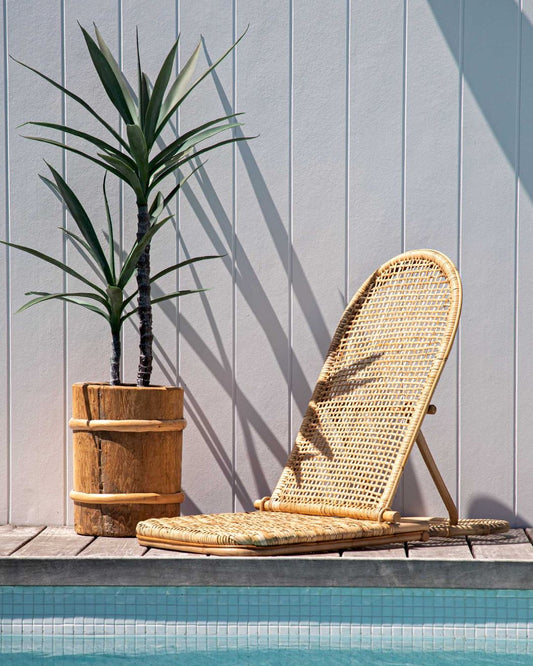 Palm Beach Rattan Foldable Beach Chair Sun Republic
