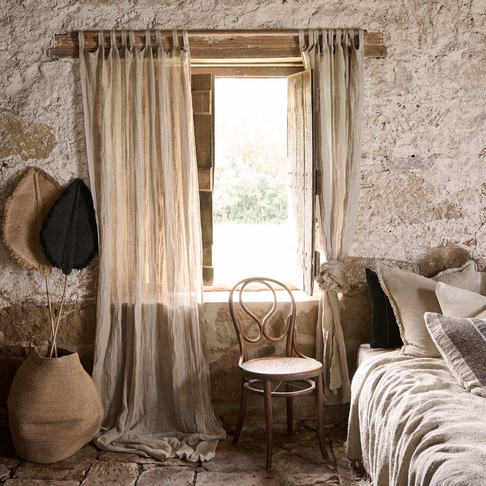 Organic Linen Curtain in Natural Sun Republic