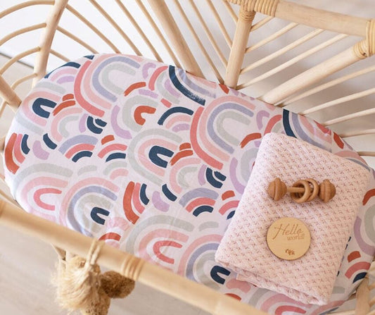 Rainbow Bassinet Sheet - Change Mat Cover Snuggle Hunny