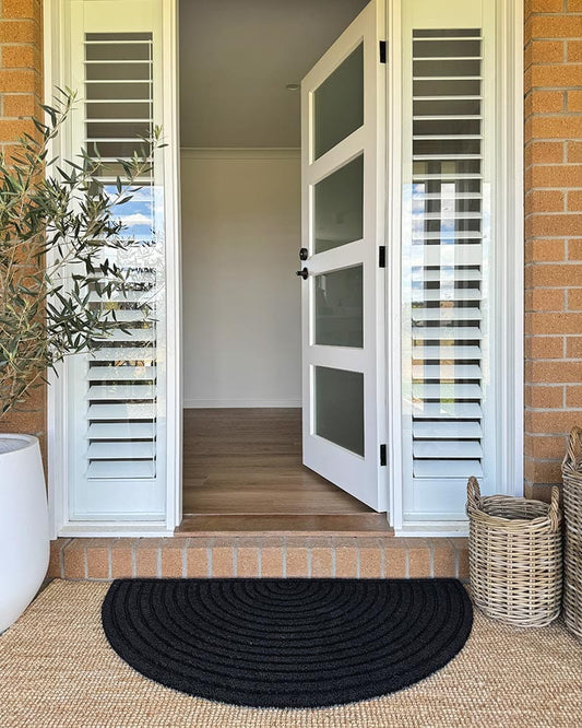 Ribbed Arch Door Mat Black Door Mates