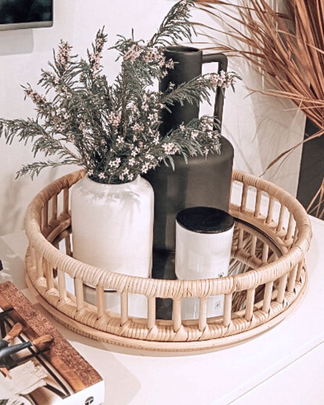 Round Natural Rattan Mirror Sun Republic