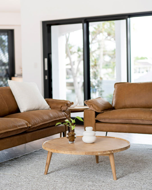 Round Natural Teak Coffee Table - Moana Sun Republic