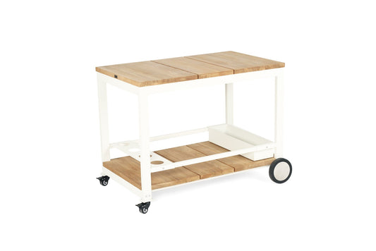 Shoalhaven Outdoor Teak Bar Cart - White Abide