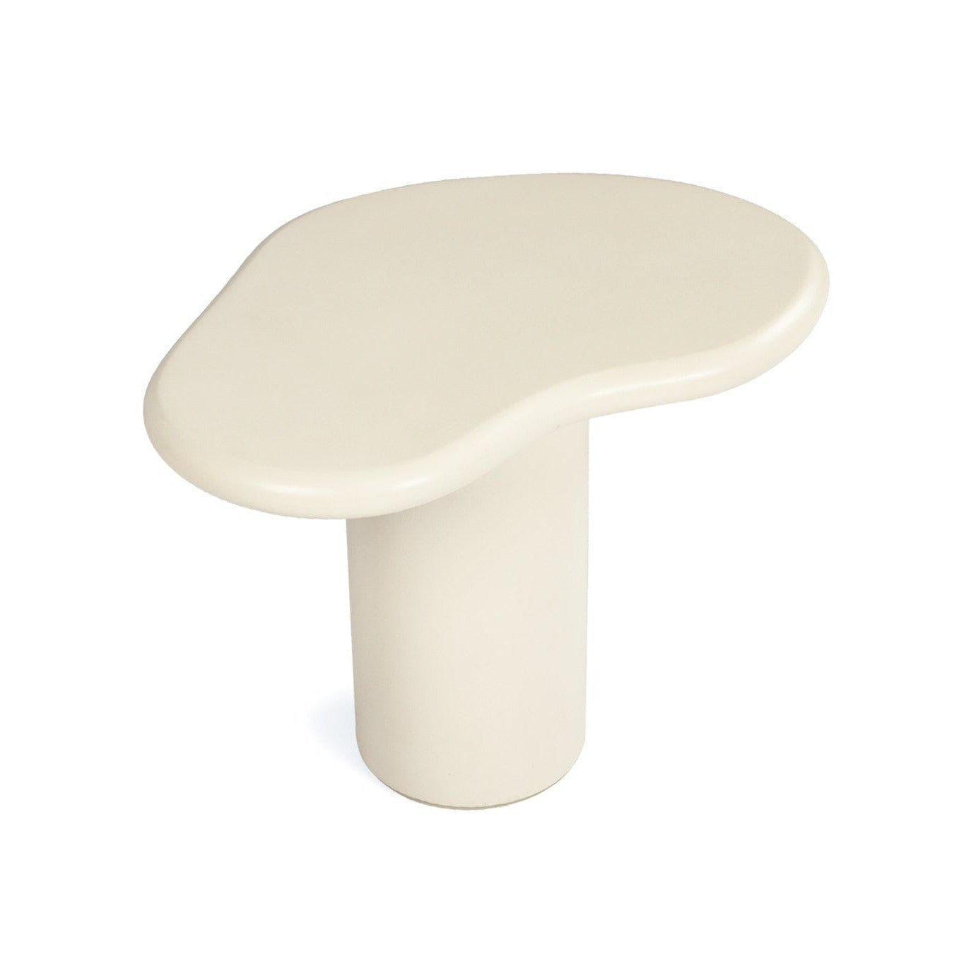 White, cloud-like side table on a white background