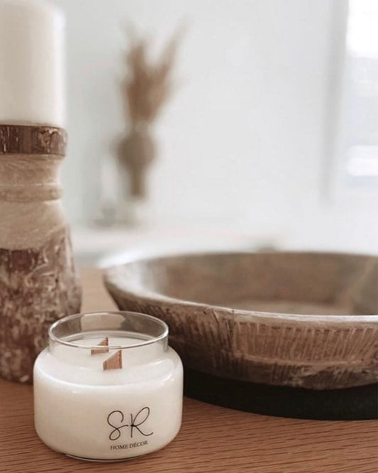 SR Signature Glass Bulb Double Wood Wick Scented Candle - 65 Hour Sun Republic