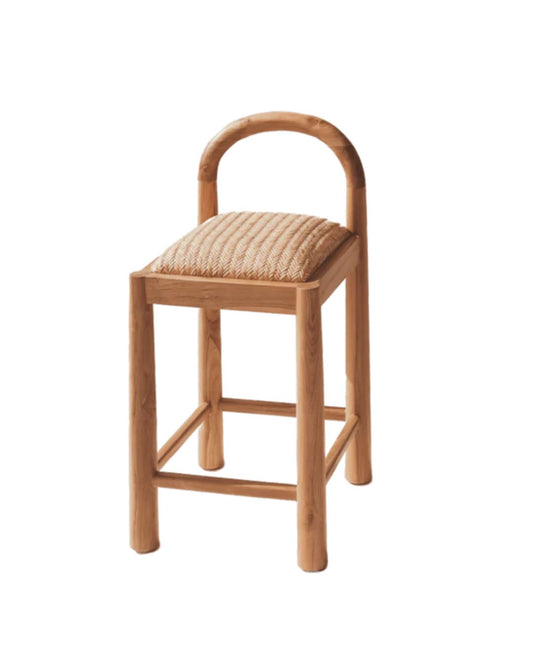 Teak & Rattan Arch Stool Sun Republic