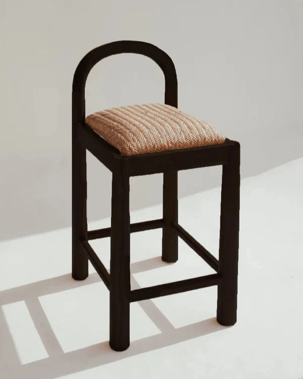Teak & Rattan Desa Arch Stool Sun Republic