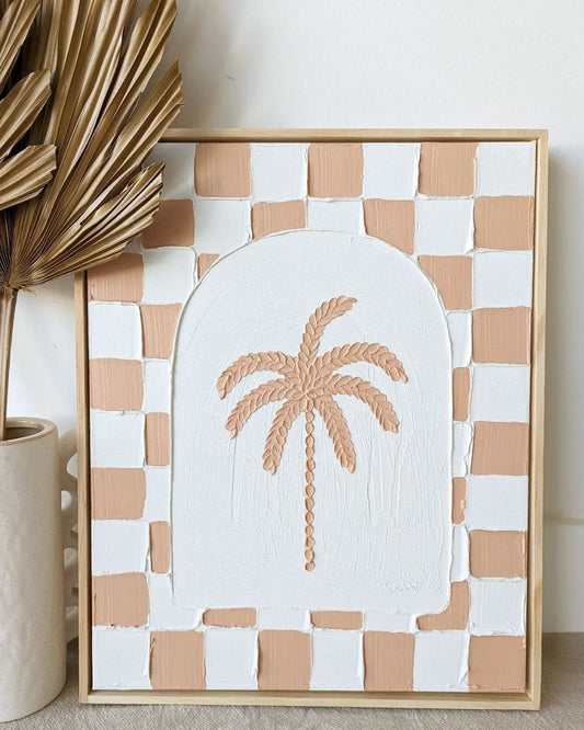 Textured Plaster Art Check Palm SUN REPUBLIC