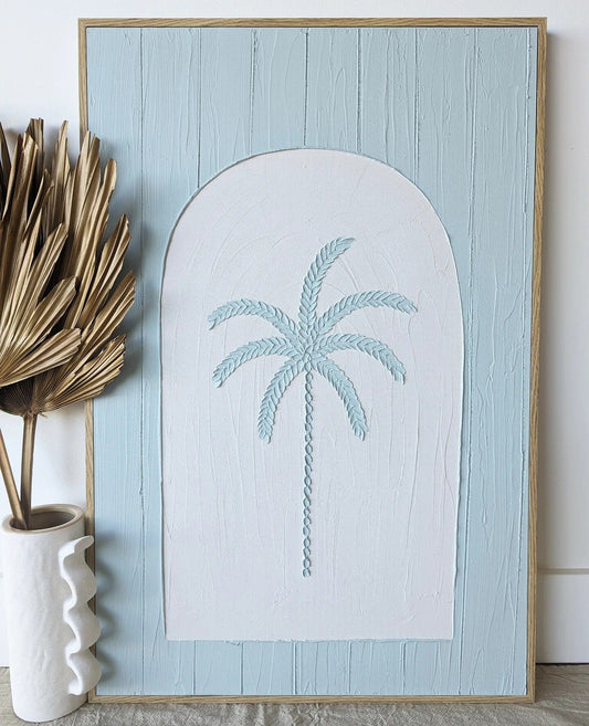 Textured Plaster Art Coastal Dream Palm SUN REPUBLIC 