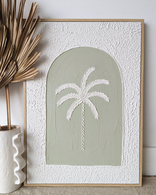 Textured Plaster Art Coastal Palm Coloured Arch SUN REPUBLIC 