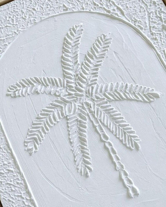 Textured Plaster Art - Coastal Palm 'Organic White' SUN REPUBLIC