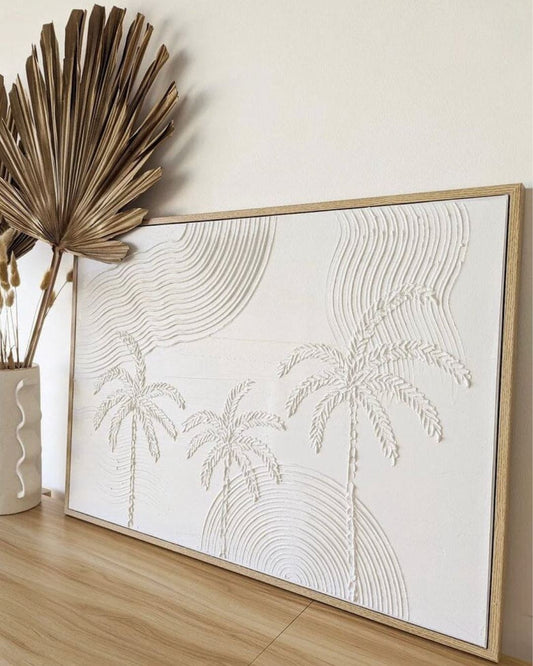 Textured Plaster Art Island Escape Palms Sun Republic