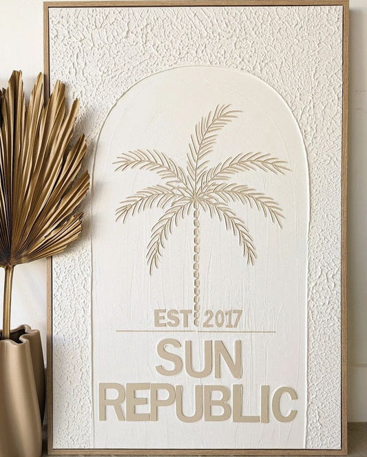 Textured Plaster Art Personalized Palm Paradise SUN REPUBLIC 