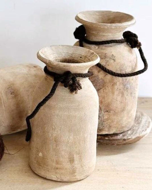 Vintage Indian Teak Pot - Medium Sun Republic