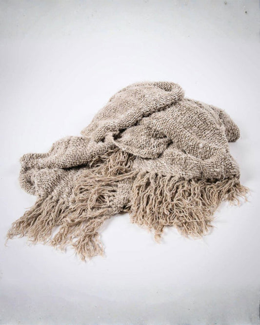 Wabi Linen Throw Natural - 100% Recycled Linen Hand-Spun Sun Republic