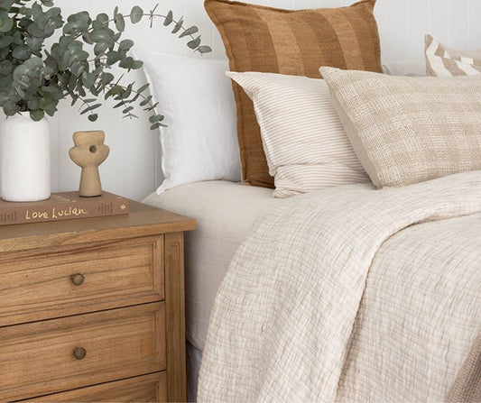 Weathered Oak Cayman Coastal 3 Drawer Nightstand/Bedside Table Sun Republic