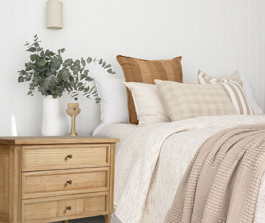 Weathered Oak Cayman Coastal 3 Drawer Nightstand/Bedside Table Sun Republic