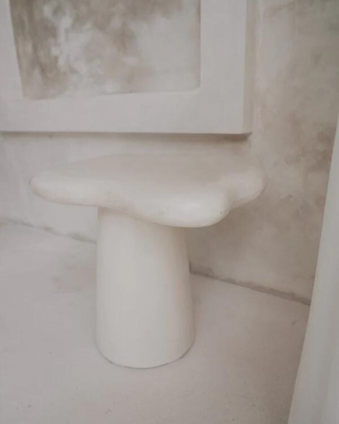 White Concrete Mediterranean Style Side Table Sun Republic