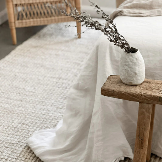 Vincent White-Wash Jute Floor Mats, Rugs & Runners Sun Republic