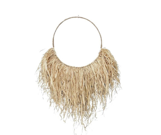 Zarli Shaggy Raffia Wall Hanging Sun Republic