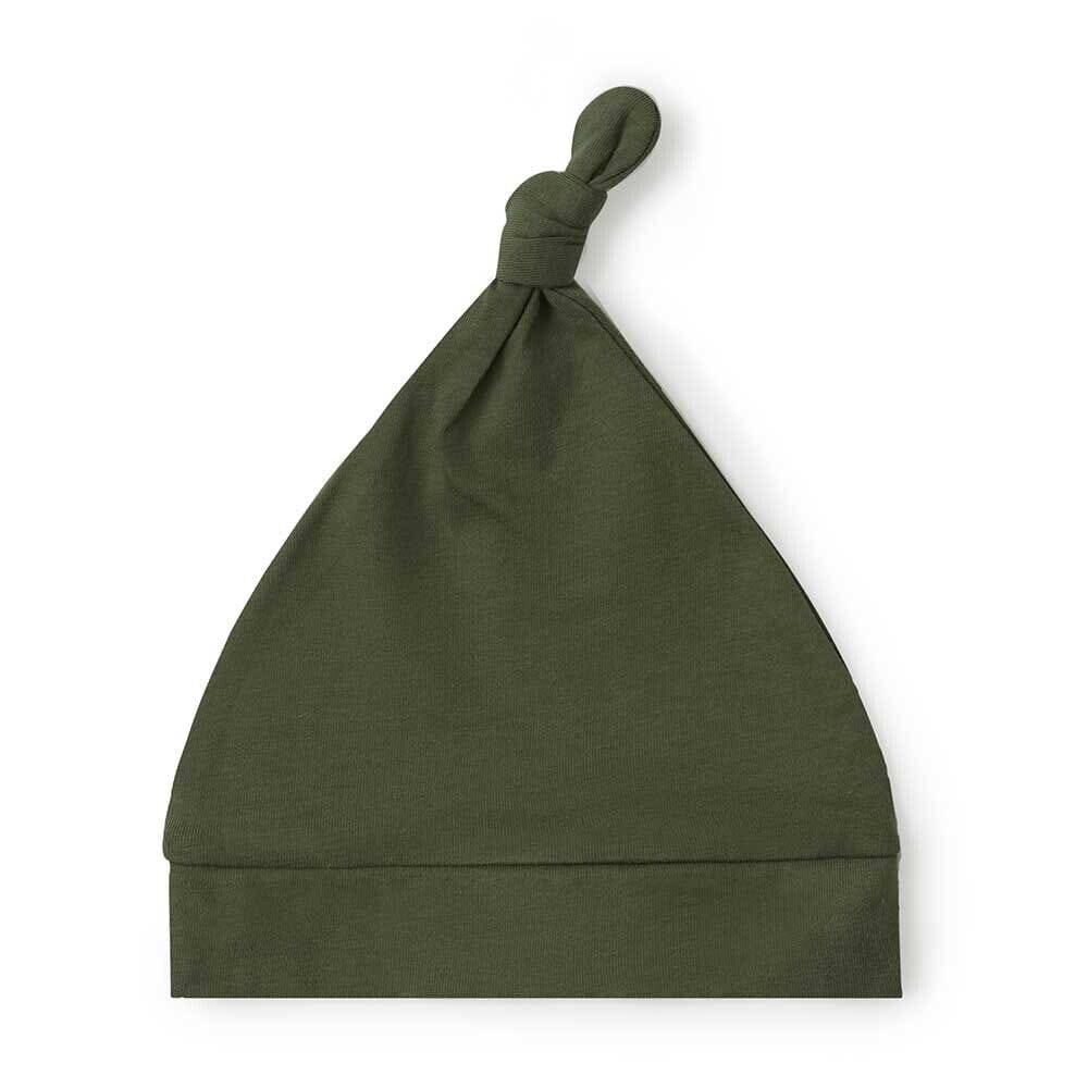 Baby Organic Cotton Knotted Beanie Olive Snuggle Hunny