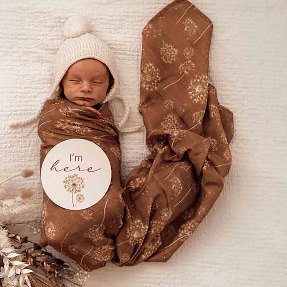 Baby Organic Cotton Muslin Wrap | Dandelion Snuggle Hunny