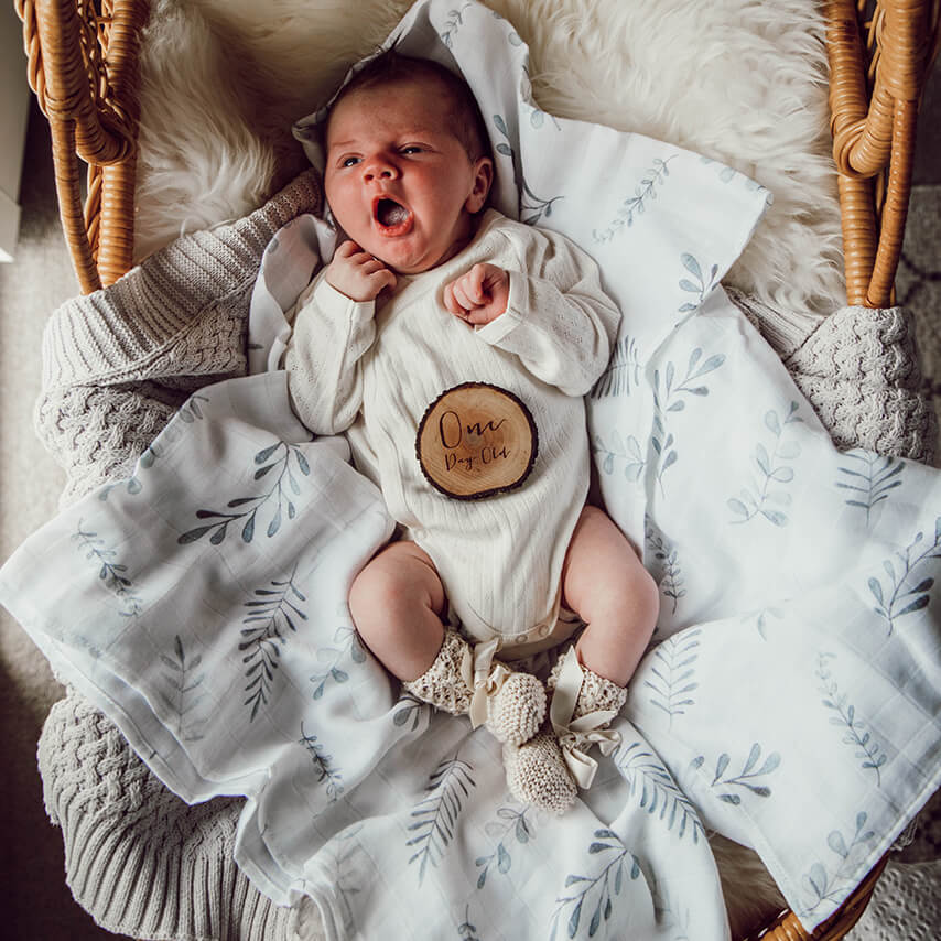 Baby Organic Cotton Muslin Wrap | Wild Fern Snuggle Hunny