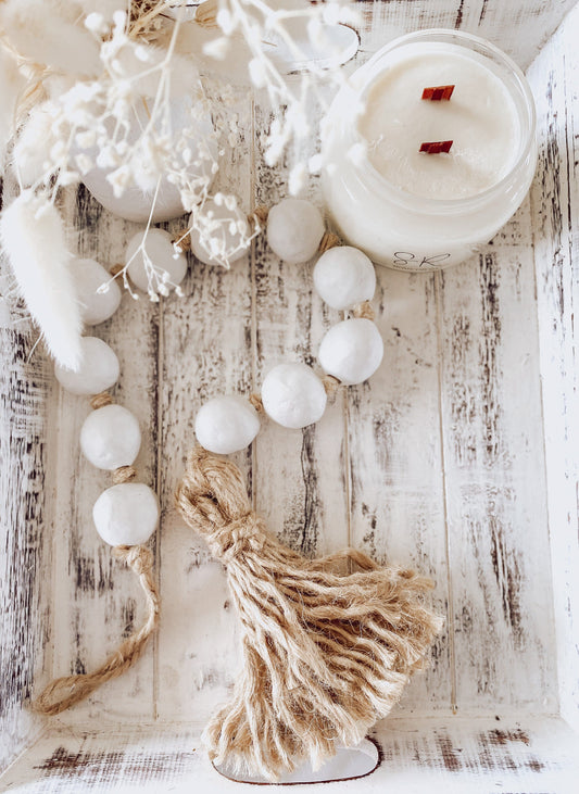 Clay Bead Garland With Jute Rope Tassel | Large SUN REPUBLIC